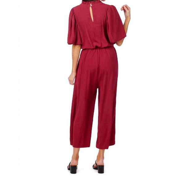 NEW MUDPIE annalise jumpsuit in berry - Picture 2 of 5
